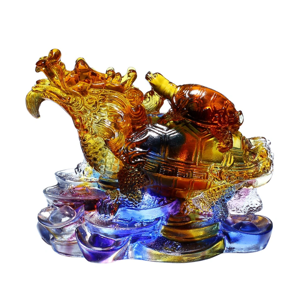 Colored Glaze Turtle Dragon