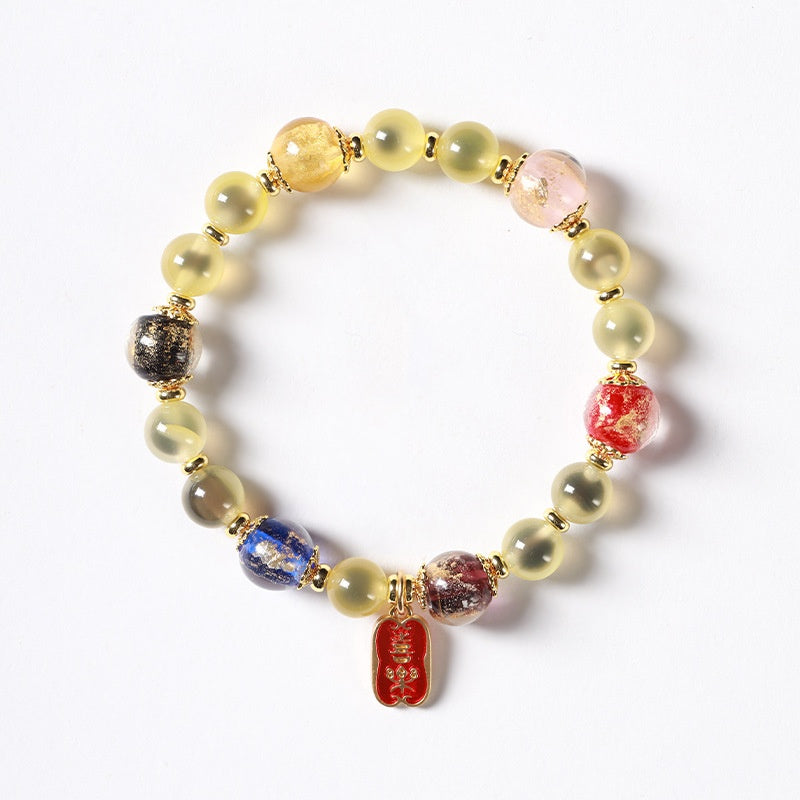 Sugar-core Glaze Bead Fortune Bracelet (8mm) VIII