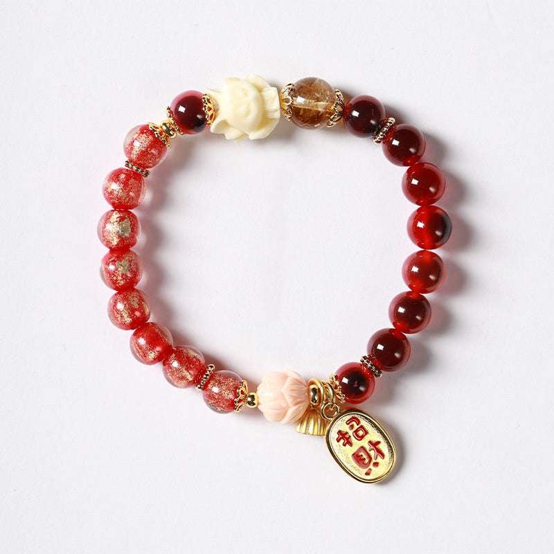 Sugar-core Glaze Bead Fortune Bracelet (8mm) VI