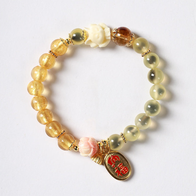 Sugar-core Glaze Bead Fortune Bracelet (8mm) VI