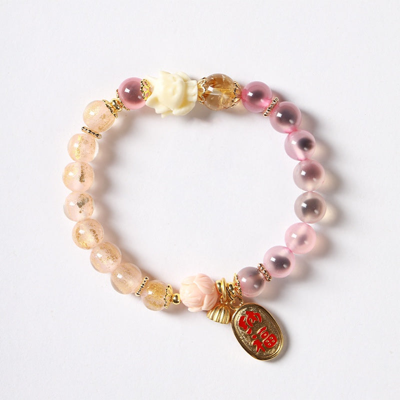 Sugar-core Glaze Bead Fortune Bracelet (8mm) VI