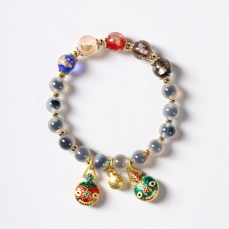 Sugar-core Glaze Bead Fortune Bracelet (8mm) II