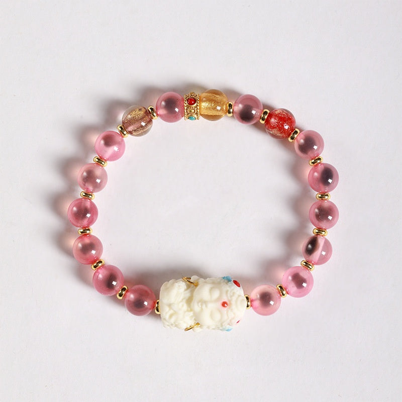 Sugar-core Glaze Bead Fortune Bracelet (8mm) III