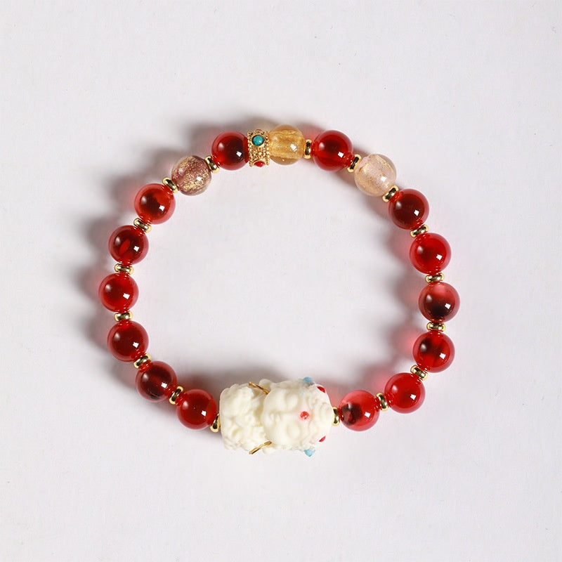 Sugar-core Glaze Bead Fortune Bracelet (8mm) III