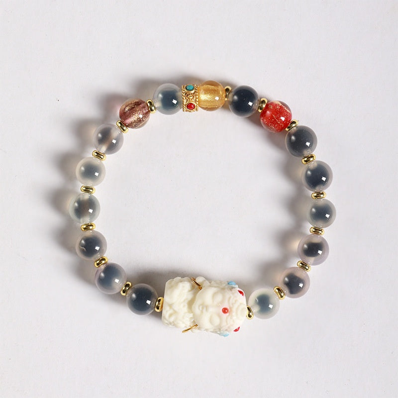 Sugar-core Glaze Bead Fortune Bracelet (8mm) III