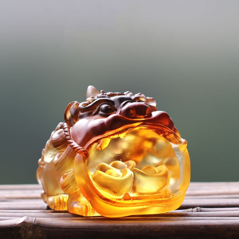 Feng Shui Glazed Gold-Swallowing Beast Ornament